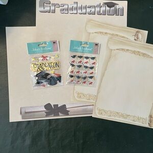 Graduation Party Supplies Set - Black and Gold